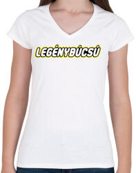 printfashion legenybucsu-lego - Női V-nyakú póló - Fehér (878797)