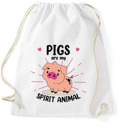 printfashion Spirit animal - pig - Sportzsák, Tornazsák - Fehér (14714775)
