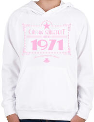 printfashion csillag-1971-pink - Gyerek kapucnis pulóver - Fehér (550380)