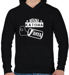 printfashion Büszke katona anya - Férfi kapucnis pulóver - Fekete (7700161)