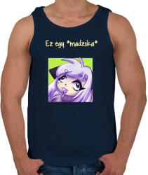 printfashion Fura ez a macska - Férfi atléta - Sötétkék (13553052)