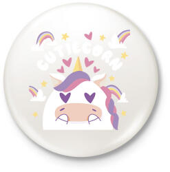 printfashion Cuki unikornis - Kitűző, hűtőmágnes - Fehér (6158991)