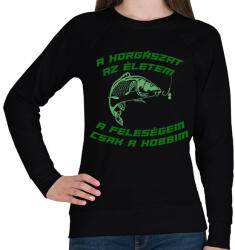 printfashion A horgászat az életem - Női pulóver - Fekete (2613755)