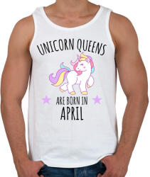 printfashion Unikornis királylányok születésnapja áprilisban - Férfi atléta - Fehér (1243956)