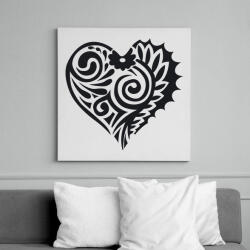 printfashion Maori szív2 - Vászonkép - Fehér (6636782)