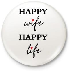 printfashion Happy Wife 2 - Kitűző, hűtőmágnes - Fehér (14851496)