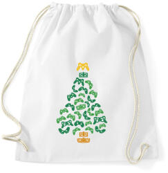 printfashion Gamer karácsonyfa - Sportzsák, Tornazsák - Fehér (5742754)