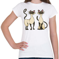 printfashion Sziámi cicák - Női póló - Fehér (7647744)