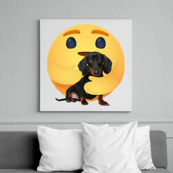 printfashion Tacskó - Vászonkép - Fehér (13045354)