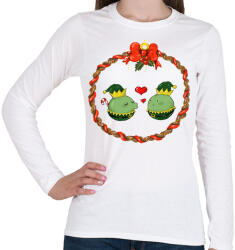 printfashion Karácsonyi borsók - Női hosszú ujjú póló - Fehér (4001477)