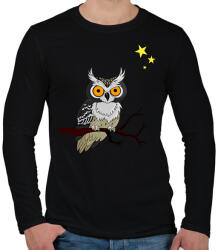 printfashion bagoly - Férfi hosszú ujjú póló - Fekete (6032865)