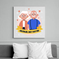 printfashion Köszönjük, hogy vagytok - Vászonkép - Fehér (6633865)