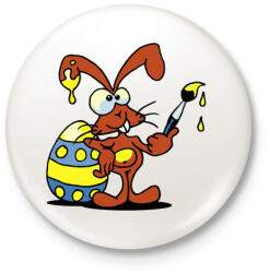 printfashion Mr. Rabbit fest - Kitűző, hűtőmágnes - Fehér (3087913)