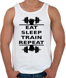 printfashion EAT SLEEP TRAIN REPEAT - Férfi atléta - Fehér (956092)