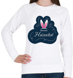 printfashion Boldog Húsvétot - Nyuszifüllel - Női pulóver - Fehér (6330933)