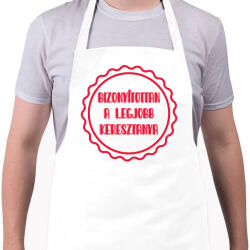 printfashion Bizonyítottan a legjobb keresztanya - Kötény - Fehér (7116224)