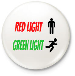 printfashion Red light - Green light - Kitűző, hűtőmágnes - Fehér (5478024)