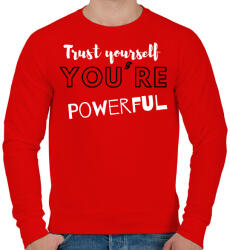 printfashion Trust yourself, you're powerful. - Férfi pulóver - Piros (2472952)