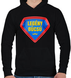 printfashion Szuperhős legénybúcsú - Férfi kapucnis pulóver - Fekete (5204797)