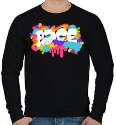 printfashion Béke és szerelem - Férfi pulóver - Fekete (1223427)