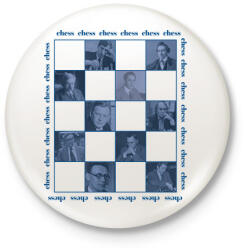 printfashion Popular chess players - Kitűző, hűtőmágnes - Fehér (7456427)