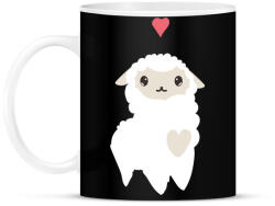 printfashion Alpaca - fehér - Bögre - Fekete (5315793)