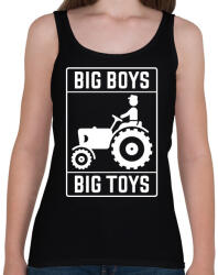 printfashion Big boys big toys - traktoros - Női atléta - Fekete (1196759)