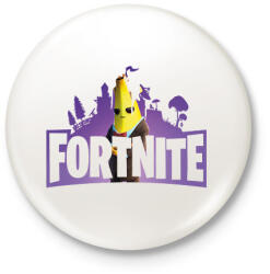 printfashion Fortnite logo - Kitűző, hűtőmágnes - Fehér (16348131)