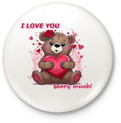 printfashion valentin napi mackó - Kitűző, hűtőmágnes - Fehér (15480593)