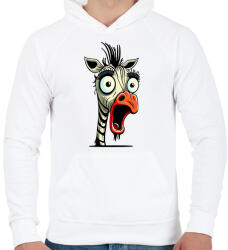 printfashion Csodálkozó zebra - Férfi kapucnis pulóver - Fehér (13181848)