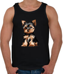 printfashion Yorkie kutyus - Férfi atléta - Fekete (14542832)