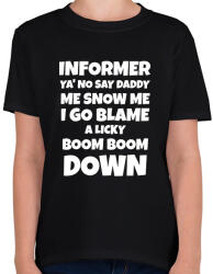 printfashion INFORMER SNOW DALSZÖVEG - Gyerek póló - Fekete (10738332)