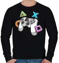 printfashion Kontroller - Férfi pulóver - Fekete (2070023)