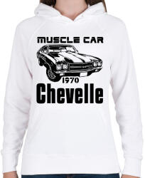 printfashion muscle car 1970 chevelle - Női kapucnis pulóver - Fehér (13340527)