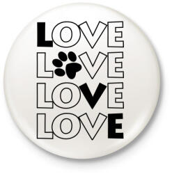 printfashion Dog Love - Kitűző, hűtőmágnes - Fehér (3081135)
