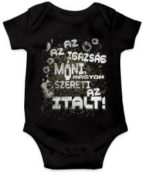 printfashion Az az igazság Móni, nagyon szereti az italt! - Baba Body - Fekete (16472909)