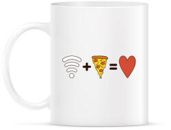printfashion Wifi + Pizza = Love - Bögre - Fehér (4250611)