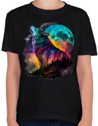 printfashion Farkas - Gyerek póló - Fekete (16137466)