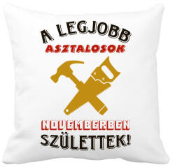 printfashion Asztalos szülinap színes - Párnahuzat, Díszpárnahuzat - Fehér (5459983)