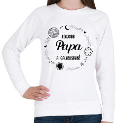 printfashion Legjobb papa a galaxisban - Női pulóver - Fehér (6606047)