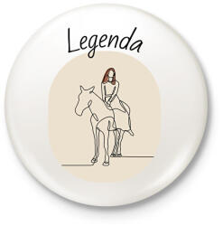 printfashion Legenda - Lovas minta - Kitűző, hűtőmágnes - Fehér (6327085)