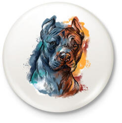 printfashion Pittbull - Kitűző, hűtőmágnes - Fehér (5676780)