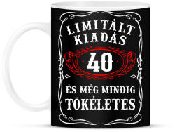printfashion 40 éves limitált kiadás születésnapra - Bögre - Fekete (1761504)
