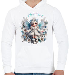 printfashion Ölelj meg! - Férfi kapucnis pulóver - Fehér (15336970)