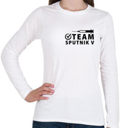 printfashion Team Sputnik V - Női hosszú ujjú póló - Fehér (4888916)