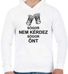 printfashion Sógor nem kérdez sógor önt - Férfi kapucnis pulóver - Fehér (9234403)