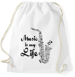 printfashion music is my life - Sportzsák, Tornazsák - Fehér (2165366)