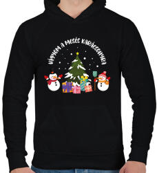 printfashion Vágyom a mesés karácsonyra - Férfi kapucnis pulóver - Fekete (10207145)