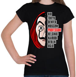printfashion A nagy pénzrablás - La Casa de Papel - Money Heist - Női póló - Fekete (5734620)
