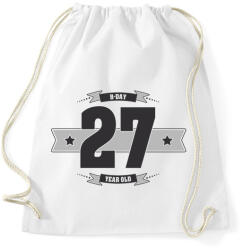 printfashion b-day-27-dark-lightgrey - Sportzsák, Tornazsák - Fehér (509362)